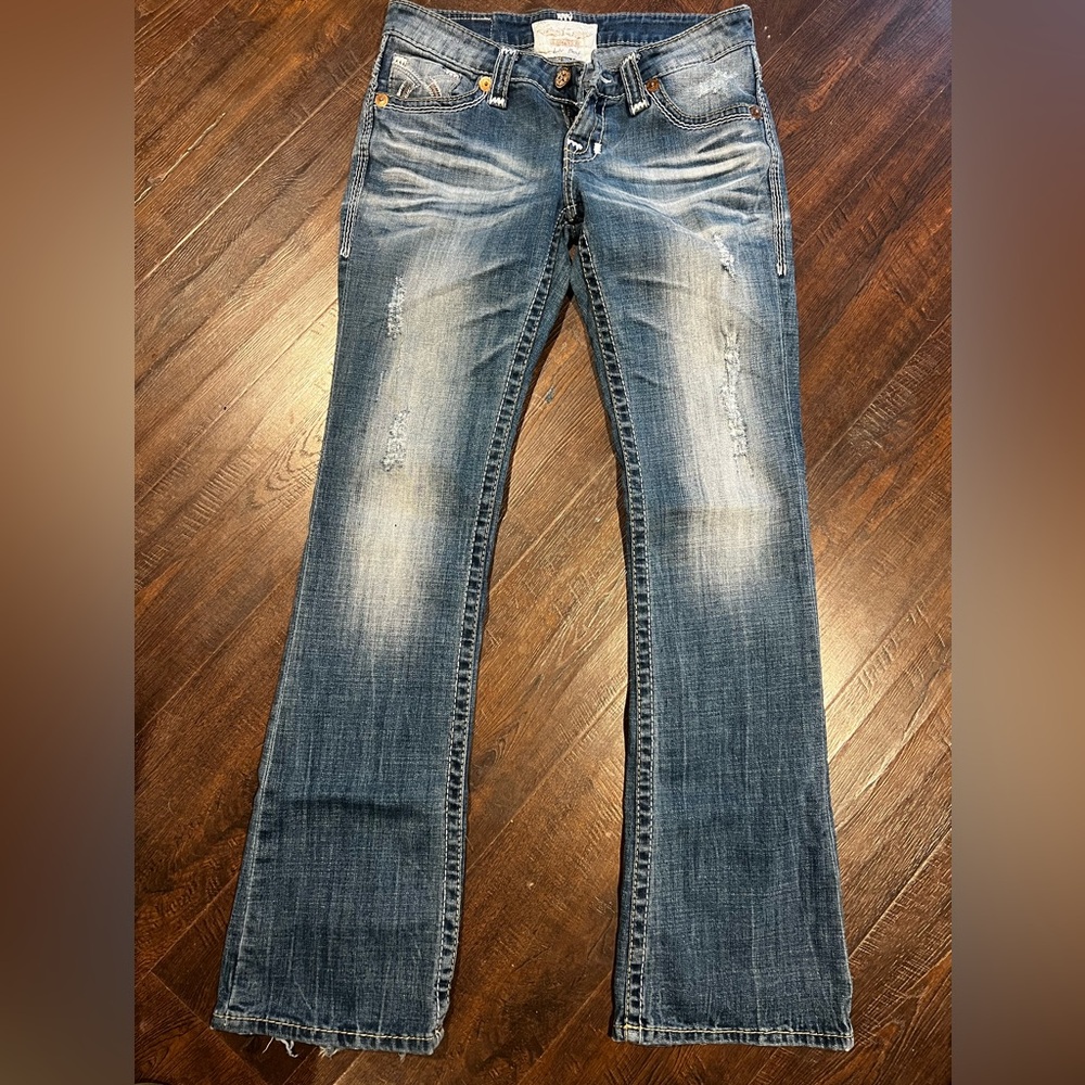 BKE Faded Blue Bootcut Jeans